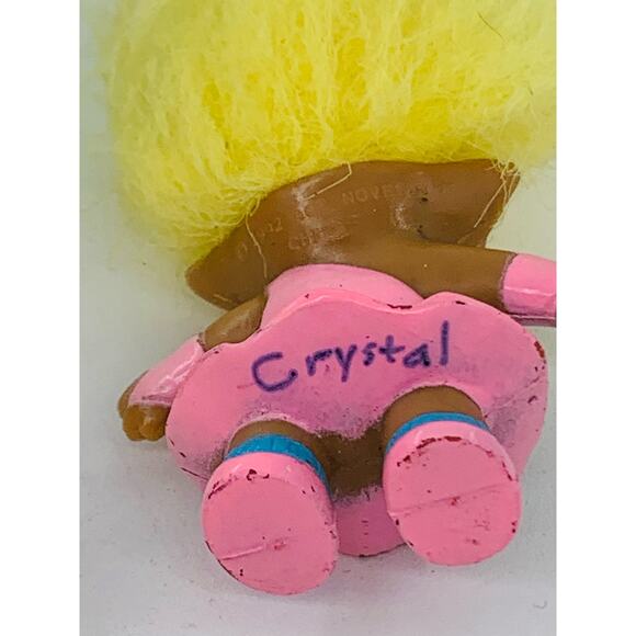 Vintage 1980s Troll Dolls Small Green Hair Mini Yellow Hair Ballarina Altered - Picture 6 of 8